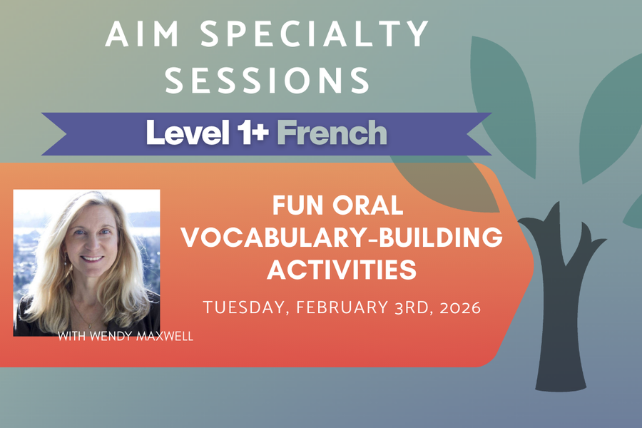 Live Online Workshop - Fun Oral Vocabulary-building Activities - Level 1+ - Tuesday, February 3rd, 2026